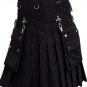 32 Size Gothic Kilt Modern Style Cargo Utility Kilt with Metal D-Rings and Chain Cotton Kilt