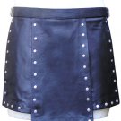 30 Size Real Leather Gladiator Kilt with Stud Work Custom Made in Black Blue Red