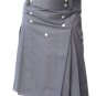 34 Size Cargo Pockets Black Cotton Deluxe Gothic Kilt Handmade Utility Kilt