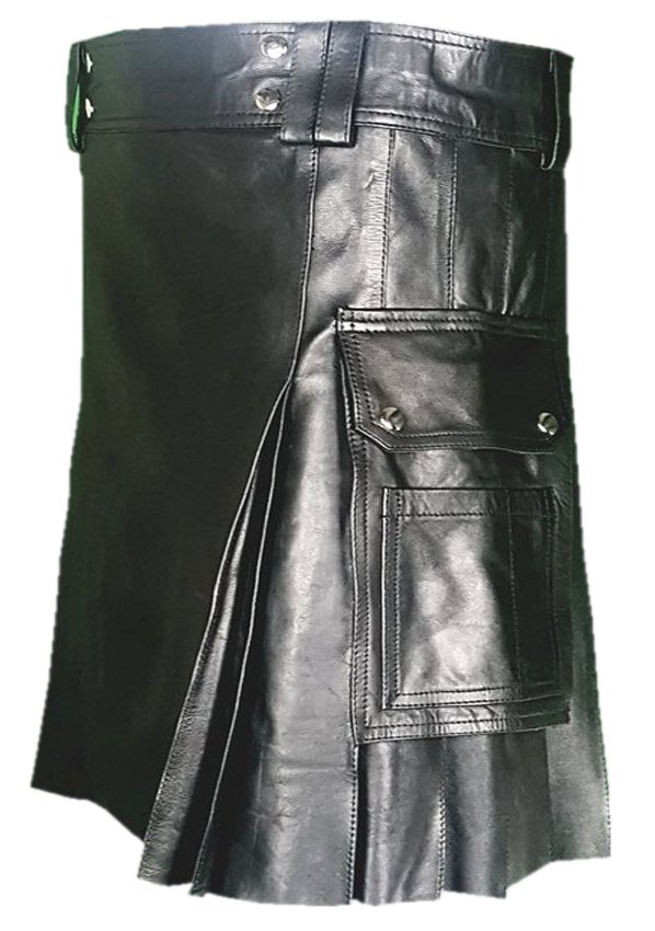 32 Size New Handmade Original Cowhide Leather Kilt Deluxe Utility Kilt Leather Skirt