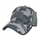 Gray Camo USA US American Flag United States America Army Polo Baseball Hat Cap