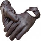 MEN'S REAL LAMBSKIN SHEEP MESH LEATHER DRIVING POLICE FASHION DRESS GLOVES
