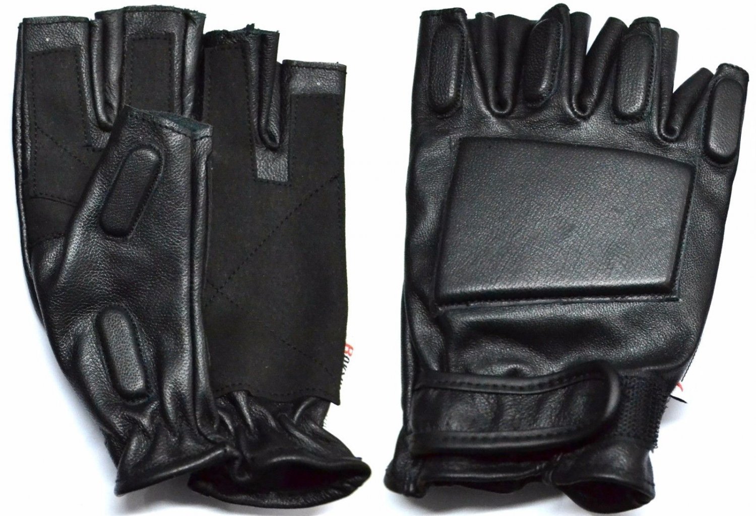 LARGE MEN SOLID LEATHER POLICE STYLE SWAT TACTICAL MOTORCYCLE GLOVES