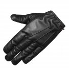 New Police Duty Soft Leather Short Thin Unlined Search Gloves Black