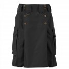 32 Size Original Tactical Utility Black Cotton Kilt Scottish Highland Kilt