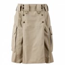 Military Combat Tactical Duty Kilt Police Cargo Pocket Khaki Kilt