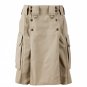Khaki Cotton Tactical Duty Utility Kilt Khaki Slant Cargo Pocket Deluxe Utility Kilt