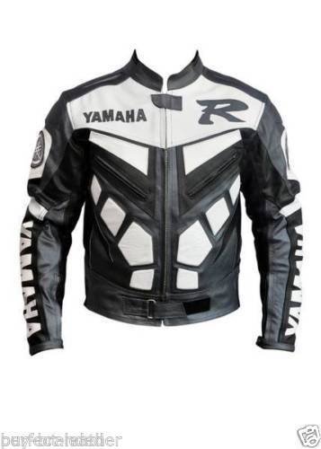 Yamaha Black Motorbike Motorcycle Leather Racing Jacket