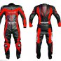 RED Motorcycle RACING Leather Suit Jacket Hump Pants For Kawasaki