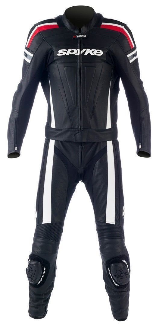 Men Red Motorcycle Biker Racing Leather Suit Leather Jacket Pants For Spyke