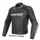 Men’s Black Motorcycle Racing Biker Leather Jacket
