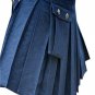 Size 38 Blue Cotton Kilt Modern Utility Cargo Pockets Kilt