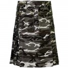 38 Size Urban Camo Modern Utility Kilt For Men