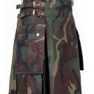 44 Size Jungle Camo Modern Utility Kilt with Cargo Pockets