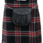 40 Size Black Cotton Leather Straps Kilts, AND Black Stewart Tartan Kilts for Men (2 in 1) Deal