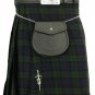 36 Size Black Watch Tartan Kilts for Men AND Black Cotton Leather Straps Kilts, (2 in 1) Deal