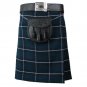 36 Size Blue Douglas Tartan Kilt for Men AND Men's Black Cotton Utility Kilts, (2 in 1) Deal