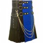46 Size Men's Yellow & Black Chrome Chains Utility Kilts, Black & Blue Hybrid Utility Kilt