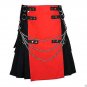 32 Size Men's Yellow & Black Chrome Chains Utility Kilts, Red & Black Hybrid Utility Kilt