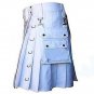40 Size Men's White Chrome Chains Utility Kilts, Yellow & Black Chrome Chains Utility Kilts