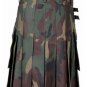 44 Size US Army Camo Tactical Kilts, Blue & Black Chrome Chains Utility Kilts