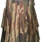 36 Size Jungle Camo Tactical Duty Kilts, Yellow & Black Chrome Chains Utility Kilts
