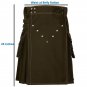 34 Size Jungle Camo Tactical Duty Kilts, Chocolate Brown Utility Kilts For Men