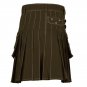 36 Size Jungle Camo Tactical Duty Kilts, Chocolate Brown Utility Kilts For Men