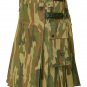 40 Size Jungle Camo Tactical Duty Kilts, Chocolate Brown Utility Kilts For Men