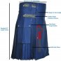 30 Size Royal Blue Utility Kilts For Men, Jungle Camo Tactical Duty Kilts