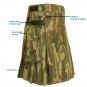 36 Size Royal Blue Utility Kilts For Men, Jungle Camo Tactical Duty Kilts