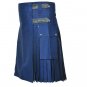 32 Size Royal Blue Utility Kilts For Men, Jungle Camo Tactical Duty Kilts
