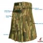 30 Size Khaki Leather Straps Kilts For Men, Jungle Camo Tactical Duty Kilts