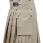 30 Size Jungle Camo Utility Kilts For Men, Men's Leather Straps Khaki Utility Kilts