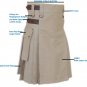38 Size Jungle Camo Utility Kilts For Men, Men's Leather Straps Khaki Utility Kilts