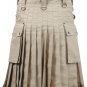 50 Size Jungle Camo Utility Kilts For Men, Men's Leather Straps Khaki Utility Kilts