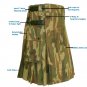 30 Size Jungle Camo Utility Kilts For Men, Men's Leather Straps Black Utility Kilts