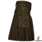 30 Size Khaki Cotton Utility Kilts For Men, Men's Chocolate Brown Utility Kilts