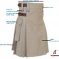 40 Size Khaki Cotton Utility Kilts For Men, Men's Chocolate Brown Utility Kilts