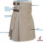 30 Size Khaki Cotton Utility Kilts For Men, Men's Chocolate Brown Utility Kilts
