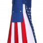 32 Size USA Flag Hybrid Utility Kilt With Cargo Pockets, American Flag Kilt