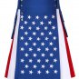 42 Size USA Flag Hybrid Utility Kilt With Cargo Pockets, American Flag Kilt