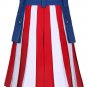 48 Size USA Flag Hybrid Utility Kilt With Cargo Pockets, American Flag Kilt