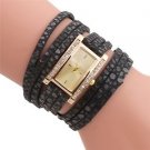 New Women Fashion Rectangle Dial Analog Quartz Watch Lady PU Leather Band Wri...