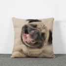 Pillow case Laughing Dog Pag Cotton Linen Cushion Bull Terrier Animal Sofa