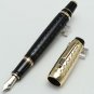 New MT emia series mon black and gold fountain pen with gem school office sta...