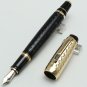 New MT emia series mon black and gold fountain pen with gem school office sta...