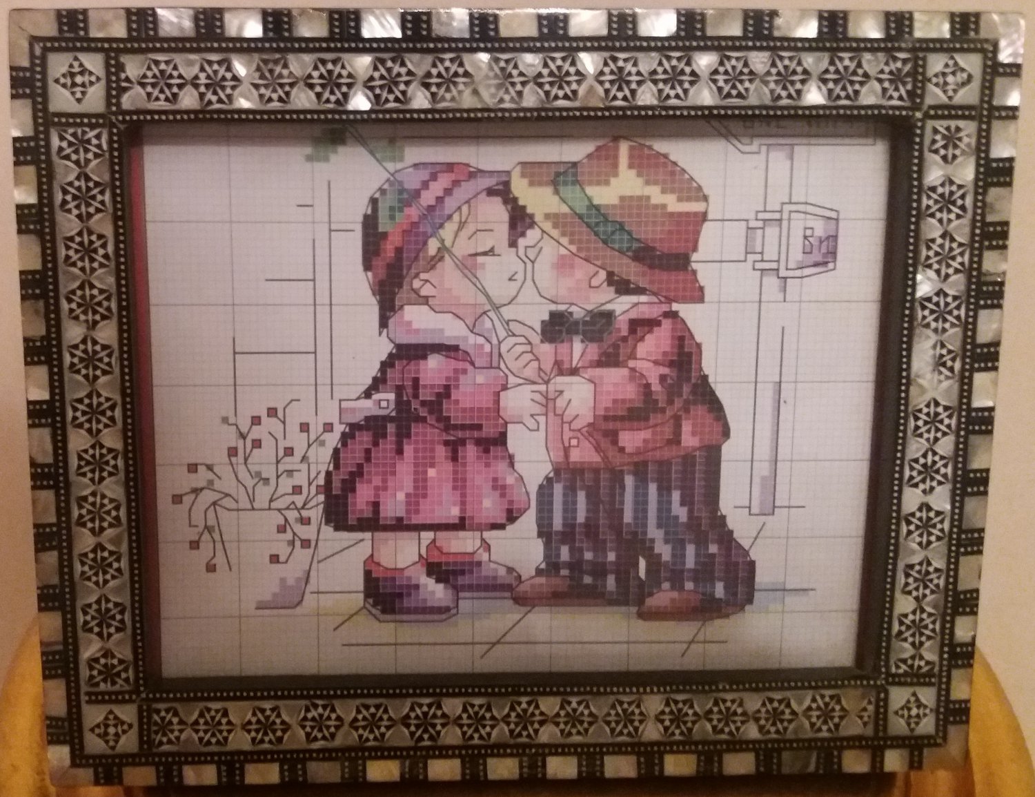 Seashell picture frame - handmade