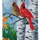 Two Cardinals Rug Latch Hooking (58x85cm)