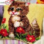 Cute Kitten Pillow Latch Hooking Kit (43x43cm)